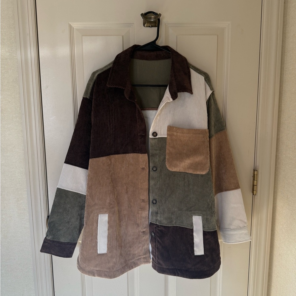 Colorblock Corduroy Jacket